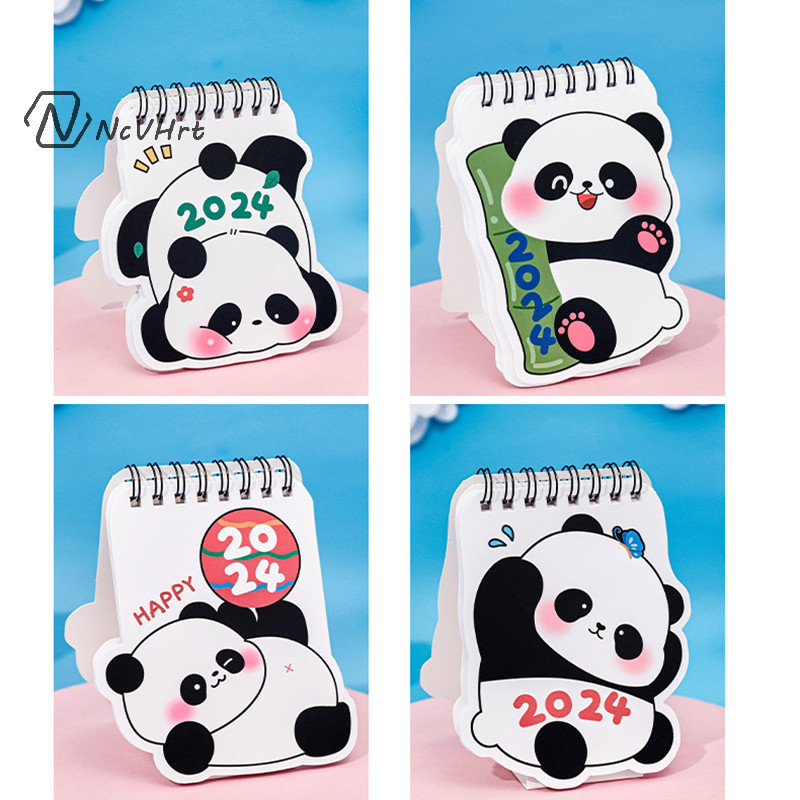 Ncvhrt Mini Panda Để Bàn Lịch 2024 Hoạt Hình Để Bàn Lịch Trang Trí Bàn