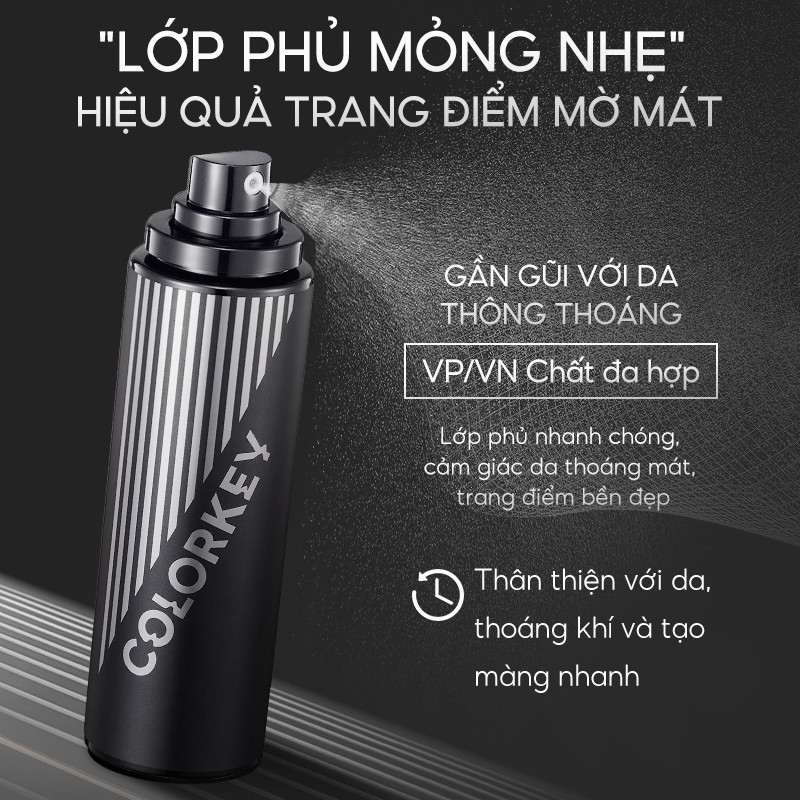 Ảnh 4 của Xịt Khóa Nền Colorkey cố định lớp makeup lâu trôi, dưỡng ẩm, kiềm dầu chống thấm nước 100Ml
