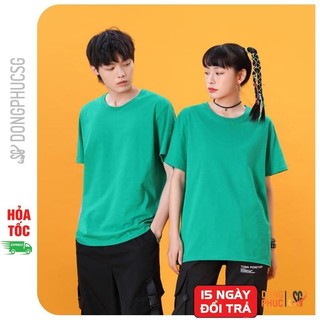 Áo thun trơn màu xanh két phông unisex basic tee nam nữ cổ tròn thun cotton 4 chiều mềm mịn ATTXK