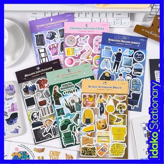 Sticker Dán Trang Trí Sổ Tay DIY Hình Nhân Vật Người Phong Cách Retro Hàn Quốc SS946