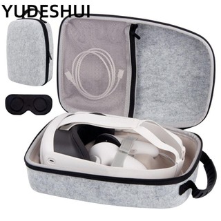 YUDESHUI Túi đựng kính VR, Hộp đựng di động chống sốc, Hộp bảo vệ du lịch EVA nỉ chuyên nghiệp cho Meta Quest 3