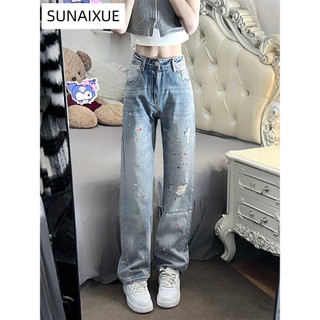 SUNAIXUE quần ống rộng quần nữ jean Fashion Dễ thương Xu hướng Vintage WNK23A0Y9F 8Z240220