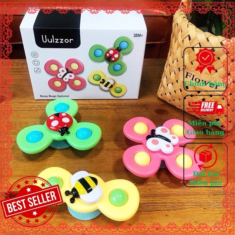 Con Quay Spinner, Con Quay Đồ Chơi Chong Chóng Dính Tường, Âm Thanh Vui Nhộn, Màu Sắc Cho Bé, Đồ Chơ