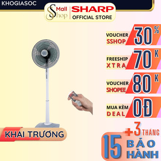 Quạt điện đứng sharp có điều khiển chính hãng malaysia, quạt mát công suất mạnh 3 mức gió pj-s40rv-lg - sshop official