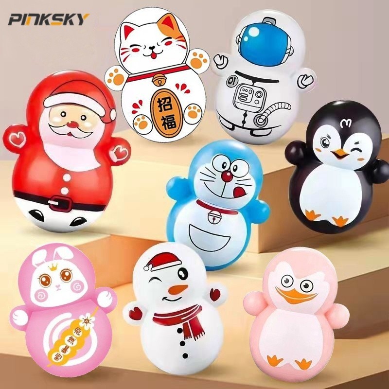 Hoạt Hình Đồ Chơi Lật Đật Hình Ông Già Noel / Chim Cánh Cụt / Người Tuyết doraea Để Bàn Trang Trí