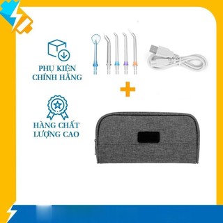 Túi vải, hộp đựng tăm , sạc 5w, đầu tăm cho máy tăm nước h2ofloss hf6, hf6p, hf9p, hf2 abshop365