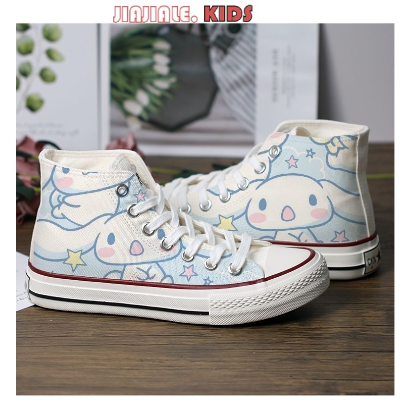 Dễ Thương Cinnamoroll Giày Vải Cho Bé Gái Lớn Sanrio Kuromi Giai Điệu Đa Năng Ban Giày Cao Cấp Giày 
