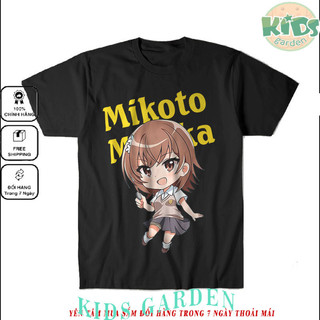 Áo thun Toaru Kagaku no Railgun T Misaka Chibi (Black) ngắn tay