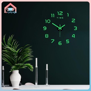Gemvan dạ quang đồng hồ treo tường dán thời gian hiện đại diy đồng hồ treo tường cho