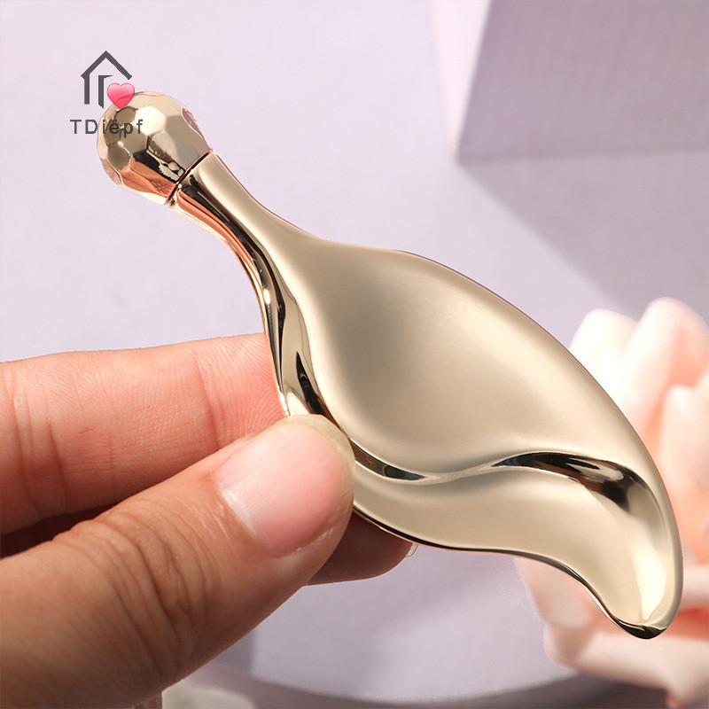[Tdiepf] Kim Loại Gua Sha Board Máy Mát Xa Mặt Bóng Con Lăn Hợp Kim Kẽm Cạp Mặt Lifg Massage Làm Đẹp