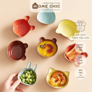 Đĩa đựng nước chấm, nước sốt, bánh pudding decor cute, nhỏ nhẹ có tay cầm dễ thương, size mini | HOME CHIC CORNER