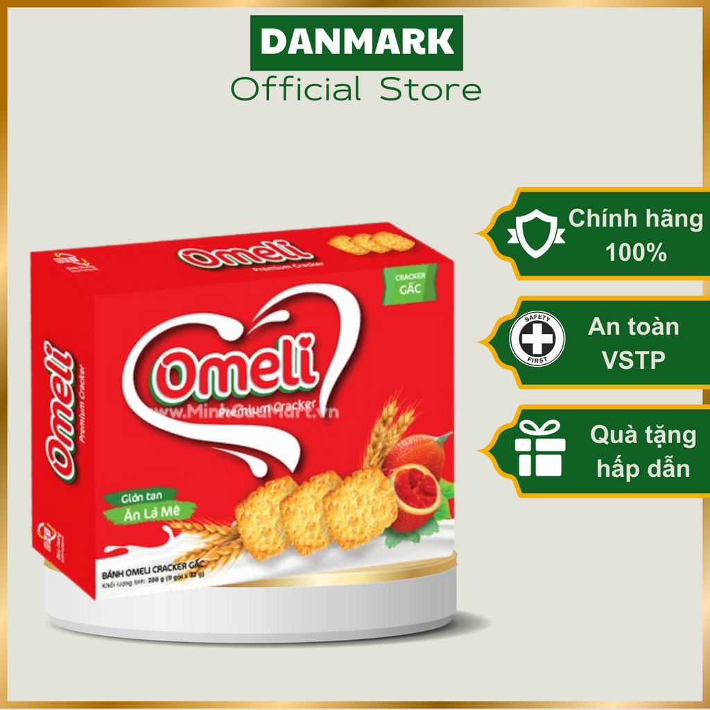 Bánh Quy Gấc Omeli Giòn Tan Đậm Vị Ít Ngọt Hộp 228g