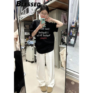 Blessed áo phông áo thun nữ croptop baby tee Casual Vintage xu hướng Comfortable WTX2430BDC 11Z240313
