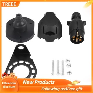 Treee Cho Xe Kéo Xe Kéo Towbar 12N 7Pin Cắm Ổ Cắm Cắm Bộ Chân Đế Phong Cách Châu Âu 7-Pin