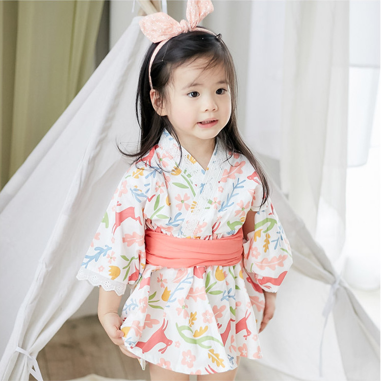 Quần Áo Trẻ Em Cao Cấp Nhật Bản kimono Augelute Bé Gái Mùa Hè Thu Nhật Bản kimono Trung Lớn Trẻ Em k
