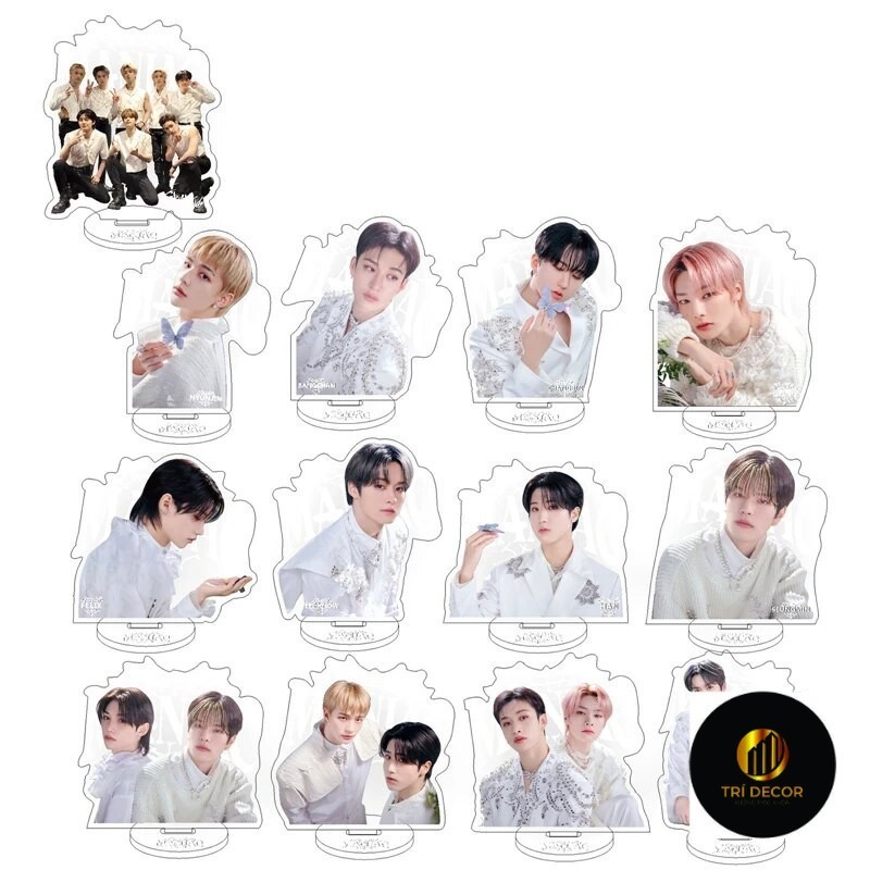 Mô hình Standee  Bang Chan Lee Know Changbin Hyunjin HAN Felix IN33 Phụ kiện trang trí để bàn góc họ