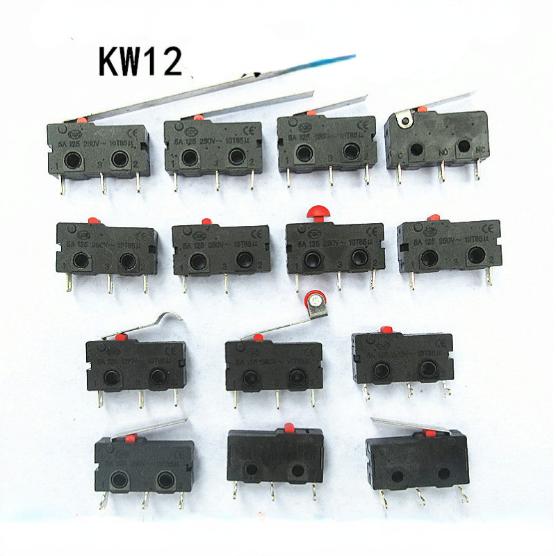 Công Tắc Micro KW12 Có Tay Cầm Thường Mở Thường Mở Thường Mở Thường Mở Thông Thường Bấm Vào Chân Uốn