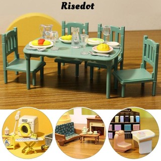 Giường thu nhỏ nhà búp bê, đĩa trang trí bằng gỗ mini 1 / 12, ghế 10 kiểu chất lượng cao đồ chơi mô hình nhà búp bê trang trí