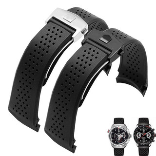 Vòng đeo tay đồng hồ silicon mềm cho tag heuer grand carrera aquaracer dây đeo đồng hồ nam dây đeo đồng hồ cao su đường cong 20mm 22mm 24mm