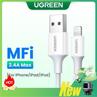  Cáp Lightning UGREEN 2.4A sạc nhanh truyền dữ liệu thích hợp cho iPhone 12