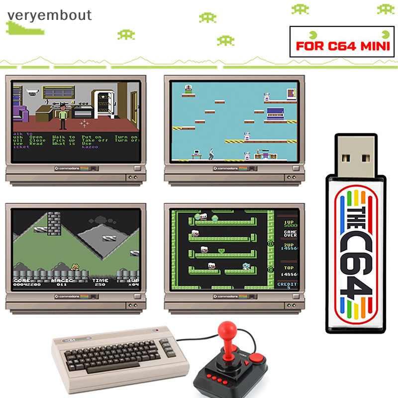 Ut Video Games Console Plug And Play C64Mini Console Usb Dongle Tổng cộng 5370 Trò chơi Chứa Bộ sưu tập hoàn chỉnh nhất của trò chơi n