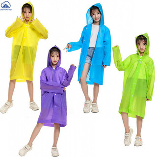 Áo mưa không dùng một lần EVA cộng với áo mưa trẻ em dày mở rộng áo mưa đa chức năng một mảnh