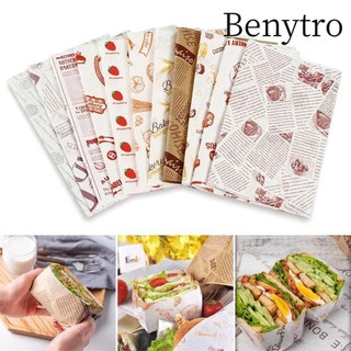 Benytro Giấy Nướng Chống Dầu Nướng Bánh Sandwich Giấy Trang Trí Bánh Gói Sáp Báo Phong Cách Thực Phẩm Gói Sáp Giấy