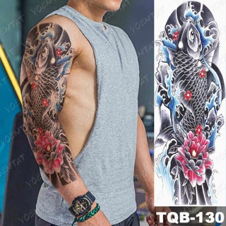 Tay Lớn Tay Hình Xăm Nhật Bản Prajna Cá Chép Rồng Chống Thấm Nước Tạm Thời Tatto Miếng Dán Thiên Chúa Cơ Thể Nghệ Thuật Full Giả Tatoo Nữ Nam Triều