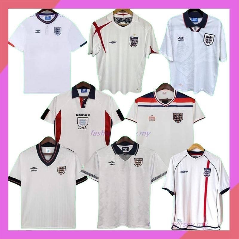 Anh HOME Retro Áo Thun LAMPARD OWEN ROONEY INCE OWEN SHEARER GASCOIGNE PLATT BECKHAM 84 87 1982 1989 1990 1994 1998 2002 2006 2013