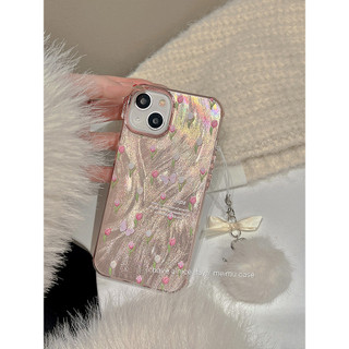 Huiwanju Hoa Tulip Thích Hợp Cho iphone 15 Promax Vỏ Điện Thoại fpr iphone 14 Pro Mới 12 Lông Hồng 11 Mạ Điện 15 Bé Gái 13 Pro Nhỏ Tươi 14 Bao Gồm Tất Cả Vỏ Điện Thoại
