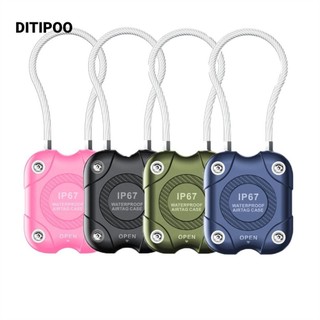  Ditipoo Bảo vệ Chống sốc có dây cáp Móc khóa Phụ kiện TPU chống nước Vỏ theo dõi cho hành lý Airtag 