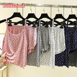 Phụ Nữ Bộ In Áo vest Mỏng Quần Short Thoải Mái Bộ Đồ Ngủ Mùa Hè Kích Thước Lớn Rời Không Tay Phòng