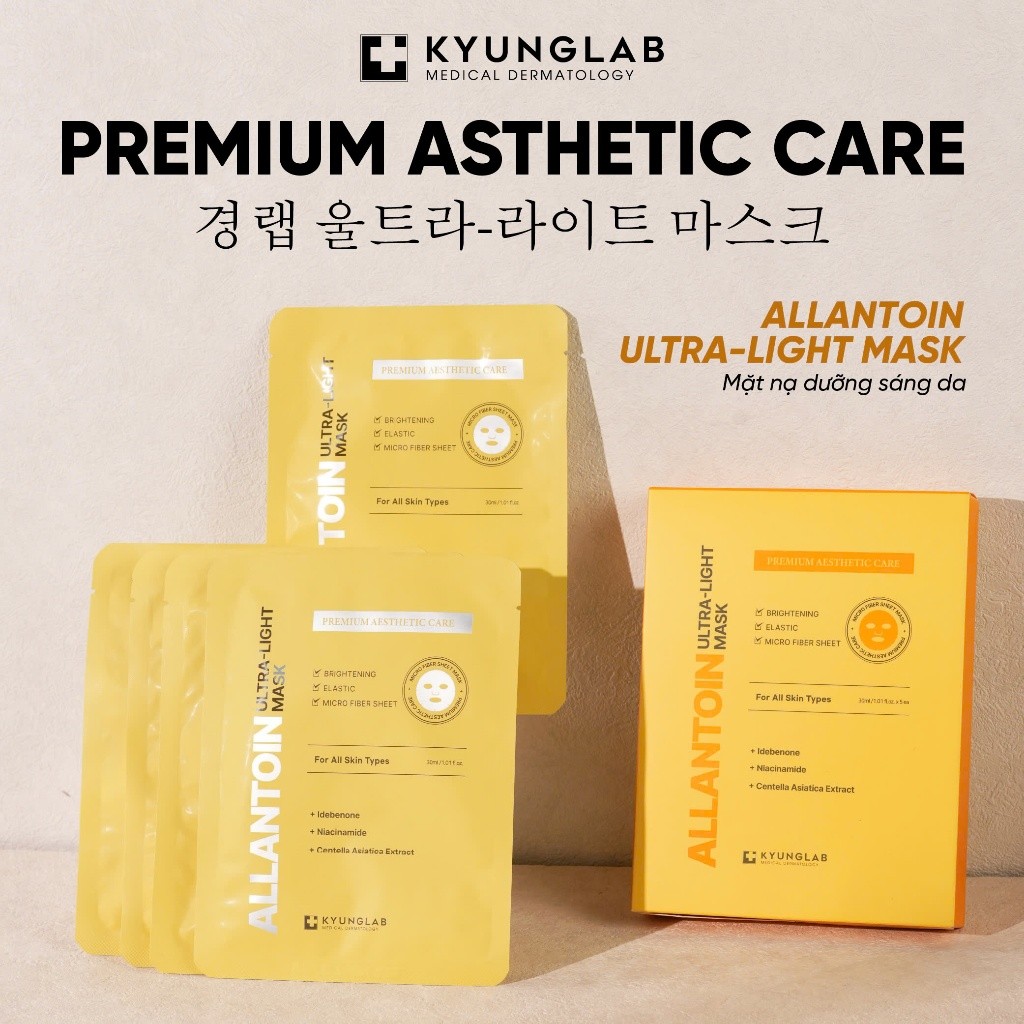 Hộp 5 Mặt Nạ Vi Sợi Cao Cấp KyungLab Allantoin Ultra Light Mặt Nạ KyungLab Cica Calming Phục Hồi Da 