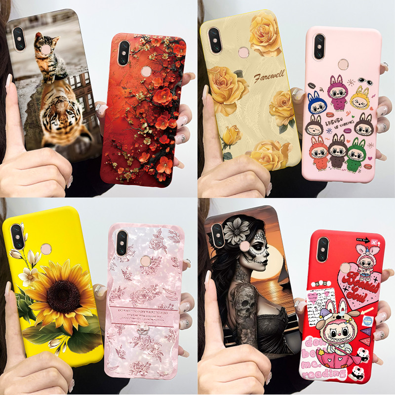 Dành Cho Xiaomi Mi Max 3 Max3 Hoa Đẹp Đáng Yêu In Vỏ Điện Thoại Màu Kẹo Silicon Mềm TPU