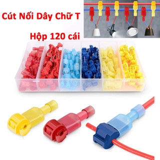  Hộp 120 - 60 Cút Nối Dây Điện Chữ T Phân Nhánh 0.5-4mm2 - Đầu Nối Dây Điện Nhanh Chống Cháy Tiếp Xúc Tốt Đủ Kích Cỡ 