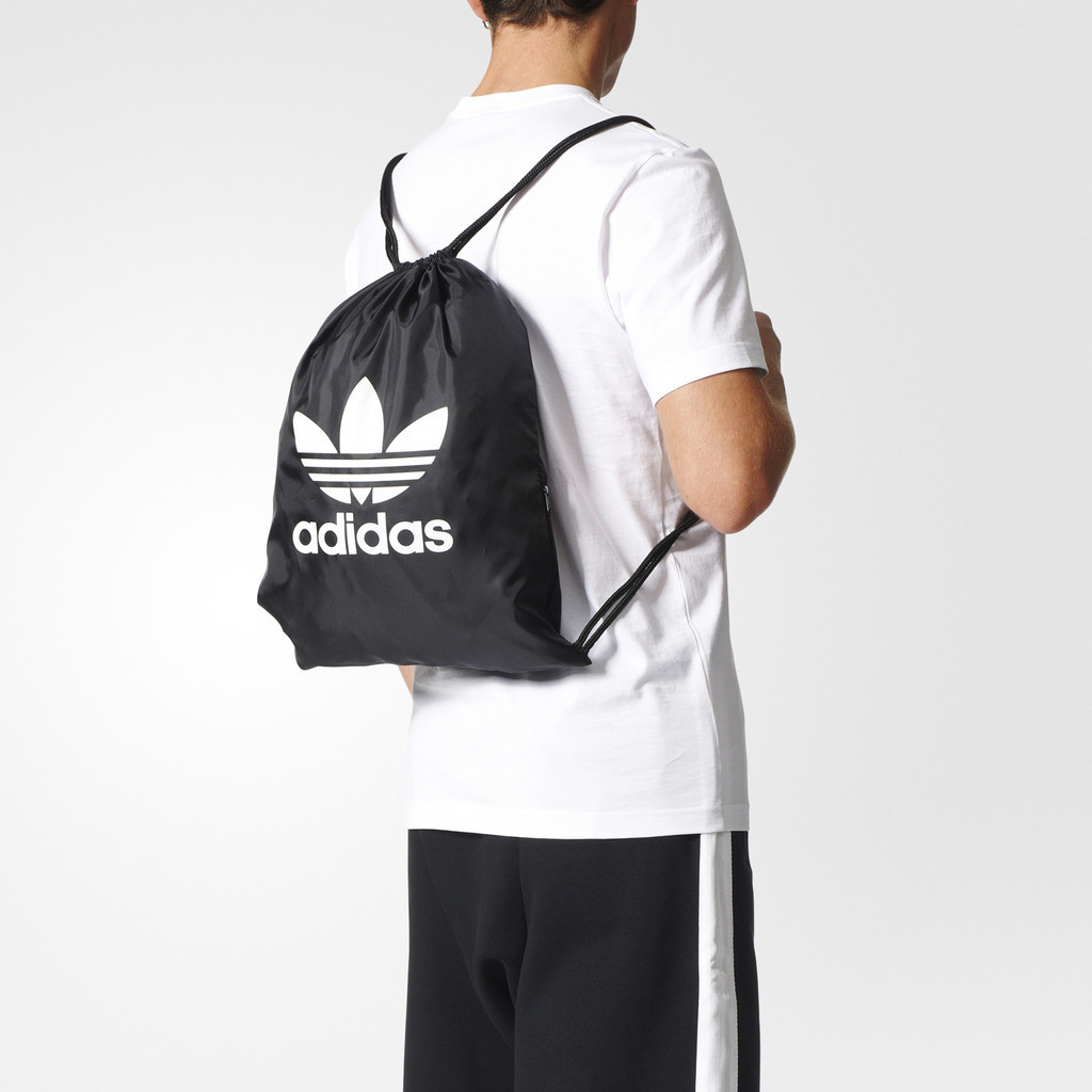 Adidas Phong cách sống Túi rút thể thao Trefoil Unisex Đen BK6726