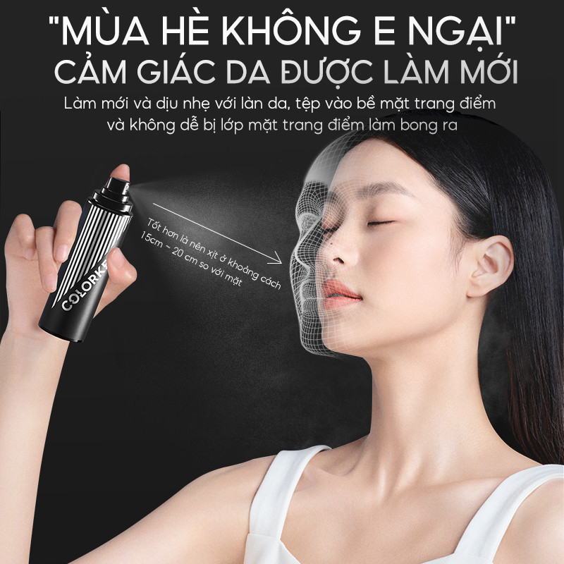 Ảnh 6 của Xịt Khóa Nền Colorkey cố định lớp makeup lâu trôi, dưỡng ẩm, kiềm dầu chống thấm nước 100Ml
