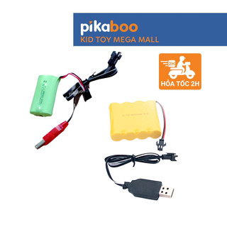 Bộ pin sạc ô tô điều khiển kèm dây usb cao cấp Pikaboo