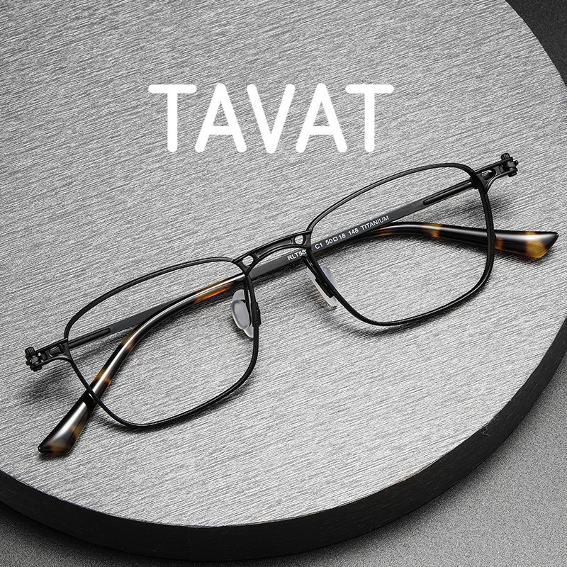 [Kính TOTU] Gọng kính titan nguyên chất cùng kiểu Tavat Gọng kính thủ công Ý gọng vuông nghệ thuật c