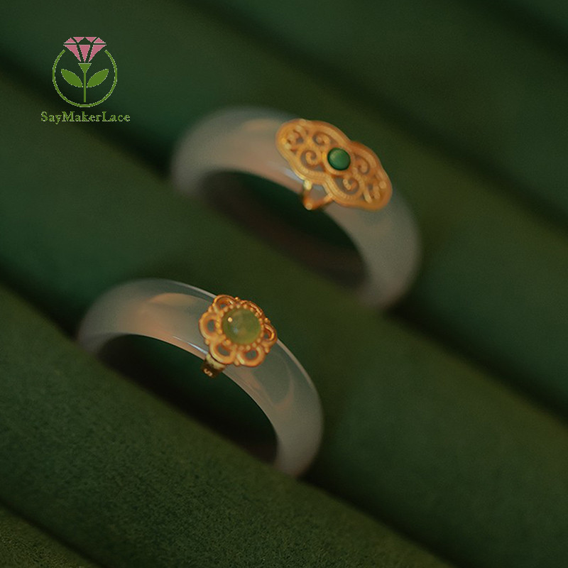 [Saymakerlace] Nhẫn Ngọc Giả Retro Trung Quốc Thời Trang Trang Trang Sức Đá Tinh Tế Chủ Nghĩa Tối Giản Hanfu Phù Hợp Với Đồ Trang Trí Tay | BigBuy360 - bigbuy360.vn