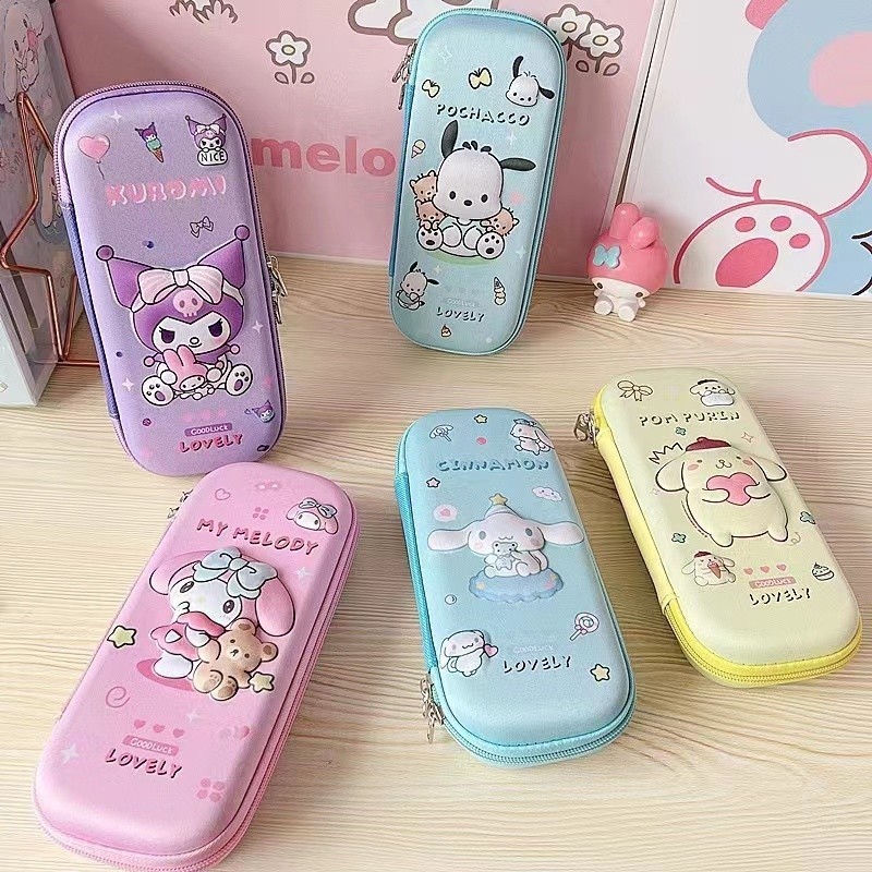 Hộp đựng bút chì 3D Sanrio Kuromi Cinnamoroll My Melody Kids Hộp đựng bút dung lượng lớn Đồ dùng học