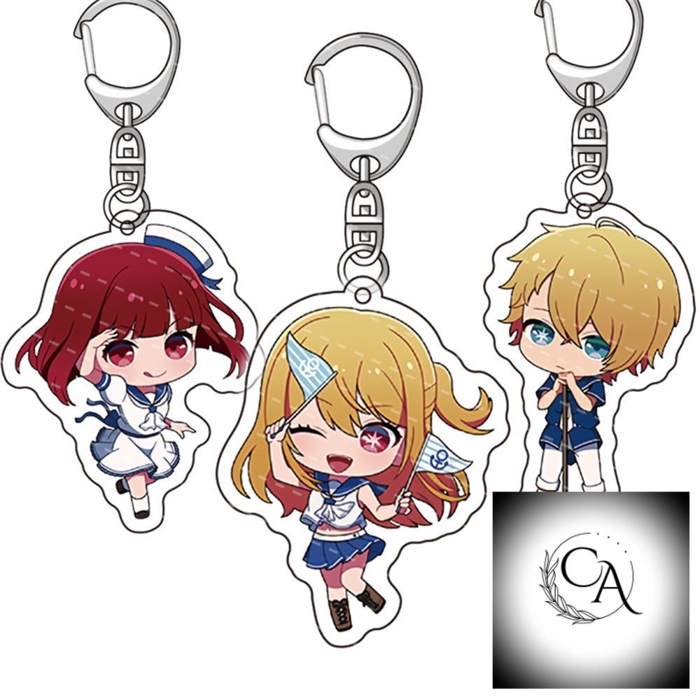 Móc khóa acrylic đẩy con Oshi no Ko Hoshino Ai Hoshino Aqua Hoshino Ruby Umikaze