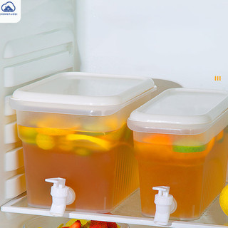 Ấm đun nước lạnh, tủ lạnh gia đình mùa hè có vòi nước, xô đựng nước ép trong suốt dung tích lớn, ấm đun nước pha lạnh bằng bia PP đơn giản