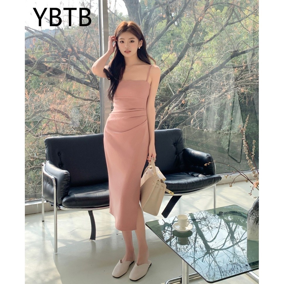 Ybtb Váy treo thanh lịch xẻ ren kiểu Pháp mới