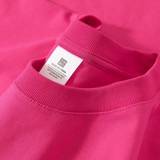 Xiaozhainv Quần áo nữ Hàn Quốc Thời trang 250g cotton nguyên chất màu trơn dáng rộng cổ tròn tay ngắn Áo thun cặp đôi hàng đầu