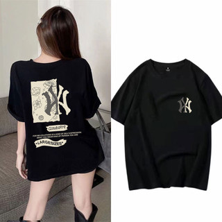 Hàng sẵn có FASHMILY 100% Cotton Phong Cách Hàn Quốc In Hình Đồ Họa Độc Đáo Tay Ngắn Nam Unisex Rời Quá Khổ Tee Nữ Baju Perempuan Murah Áo