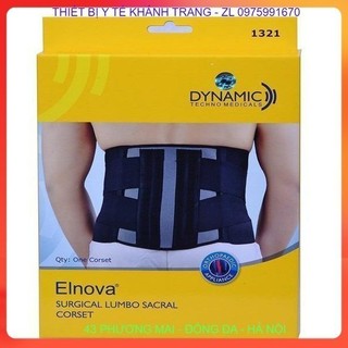 (inbox nhận mã giảm giá) Đai lưng cột sống, thoát vị đĩa đệm ELNOVA - DYNAMIC(ẤN Độ) màu đen