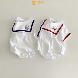 Body Chip Cổ Thủy Thủ Phối Viền LOTUKA Cho Bé, Bodysuit Cho Bé Trai Bé Gái, Bộ, Bộ Liền Thân Mùa Hè Size 3-12kg