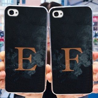 Màu đen đơn giản in chữ cái cho iphone 4 4s 5 5s se silicon mềm tpu vỏ điện thoại vỏ