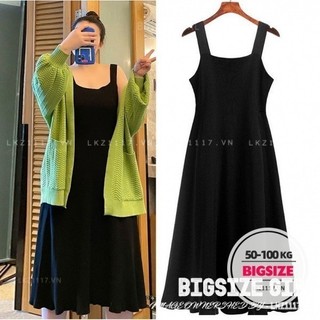 Đầm 2 dây dài nữ Bigsize Váy yếm dáng suông Không tay mùa hè Phong cách Hàn Quốc Thời Trang sang chảnh cá tính xinh đẹp quảng châu cao cấp
